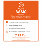 Suscripción CLive Basic para resolver dudas sobre el cuidado de personas mayores.